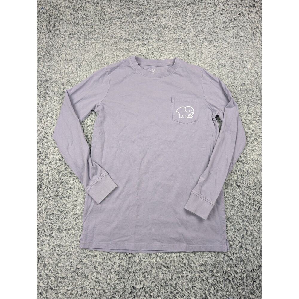 Ivory Ella Shirt Women Small Purple Pocket Save Elephants Graphic Tee Casual